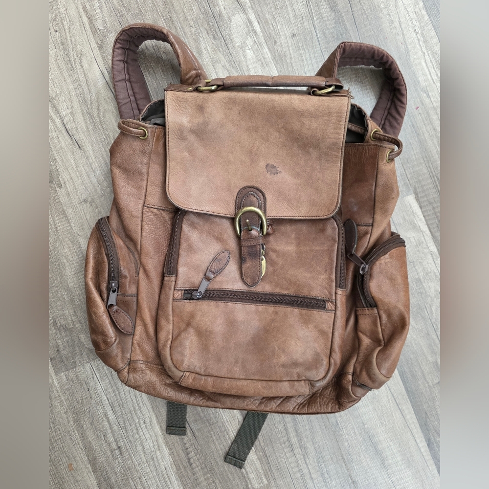 Vintage Wilsons Leather Boho Adventure Laptop Brown Men's Backpack 2000s Classy